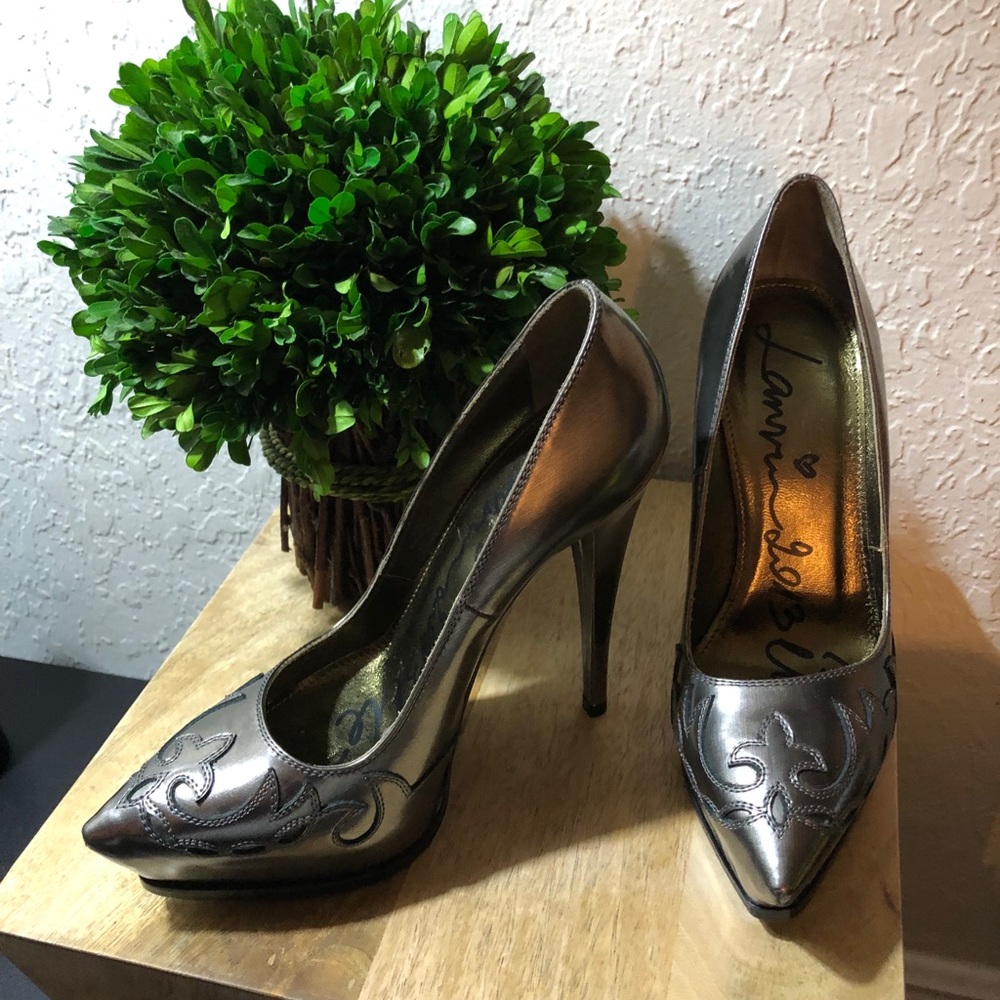 Authentic Lanvin cowboy inspired point-toe heel